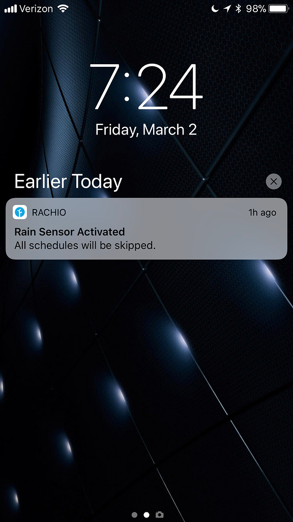 V3 warning of rain sensor activation even though controller is in
