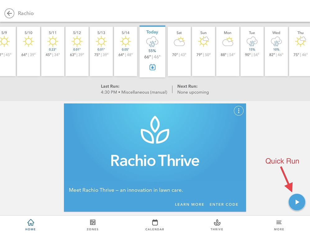 Manually run a "schedule"? - Manual Run - Rachio Community