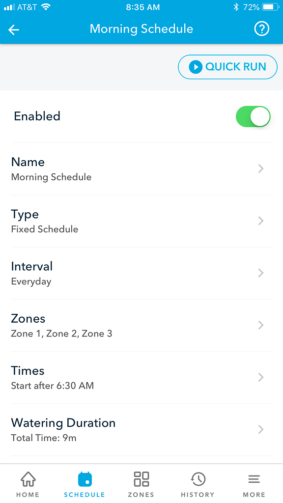 Schedule will not run SOLVED controller in standby mode Fixed